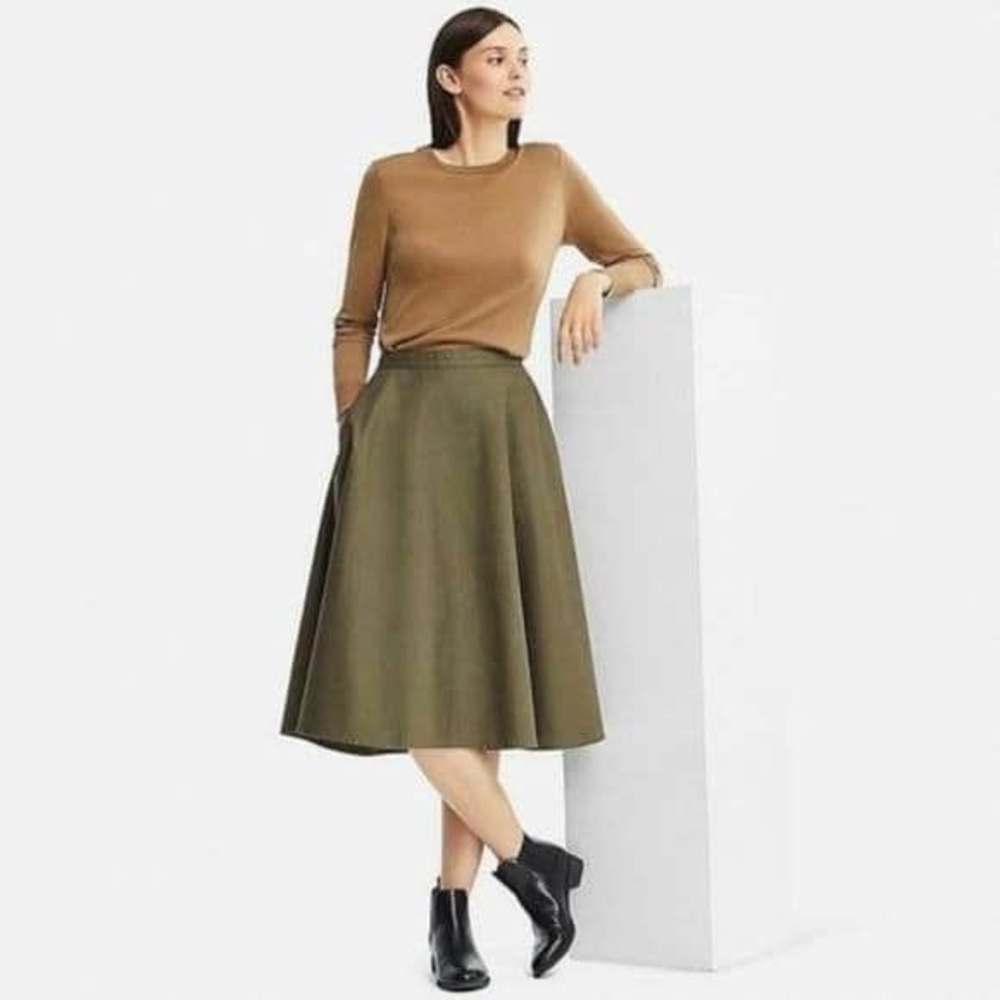 UNIQLO Women cotton High-waist circular skirt
